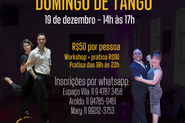 Domingo de Tango – Último workshop do ano!